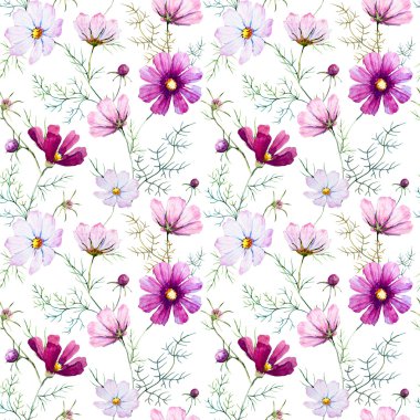 Suluboya yabani çiçek deseni