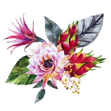 Suluboya tropikal kompozisyon