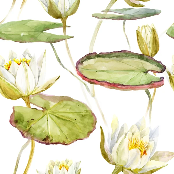 Motif lotus aquarelle — Image vectorielle