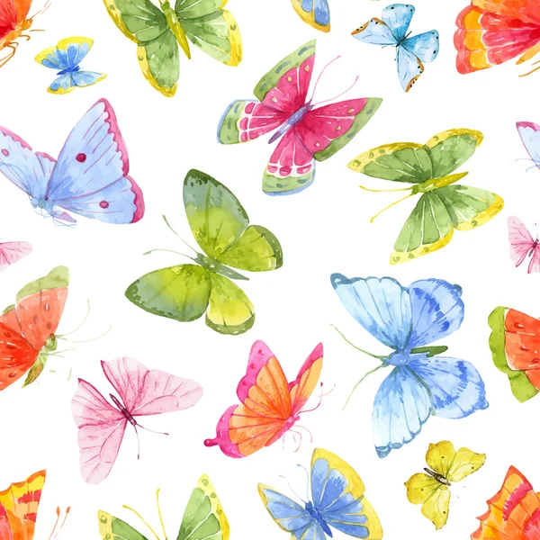 Aquarel vlinder patroon — Stockvector