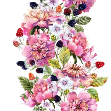 Suluboya çiçek kompozisyon