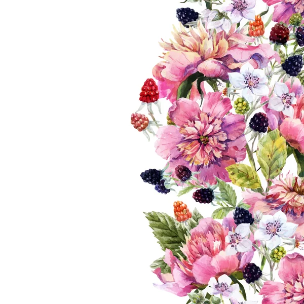 Aquarel floral samenstelling — Stockvector