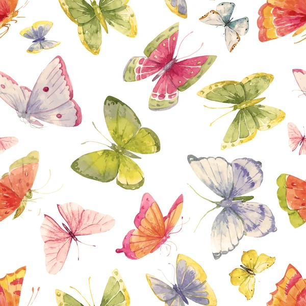 水彩的蝴蝶图案 — 图库矢量图片