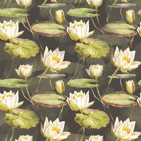 Akvarell lotus mönster — Stockfoto