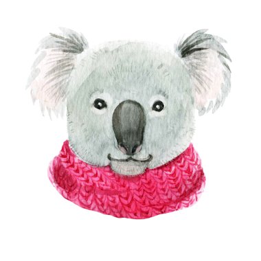 Koala içinde pembe eşarp