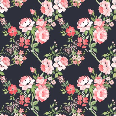 Güzel, pürüzsüz desenli, elle çizilmiş suluboya yaz pembe, yumuşak çiçekler. Stok çiçek illüstrasyonu.