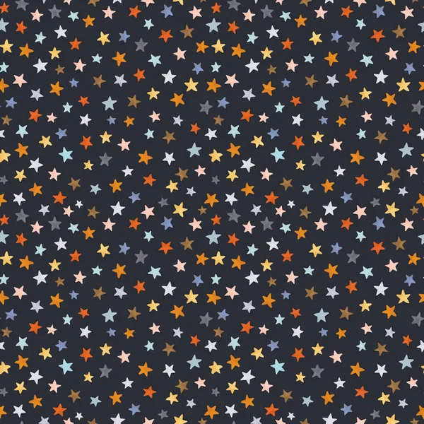 Beautiful vector seamless pattern with watercolor colorful stars. Stock illustration. — Stock Vector