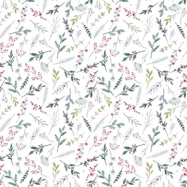 Beau motif floral sans couture avec de jolies fleurs sauvages dessinées à la main aquarelle. Illustration de stock. — Photo