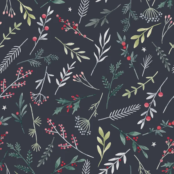 Beautiful floral seamless pattern with cute watercolor hand drawn wild flowers. Stock illustration. — Stock Photo, Image
