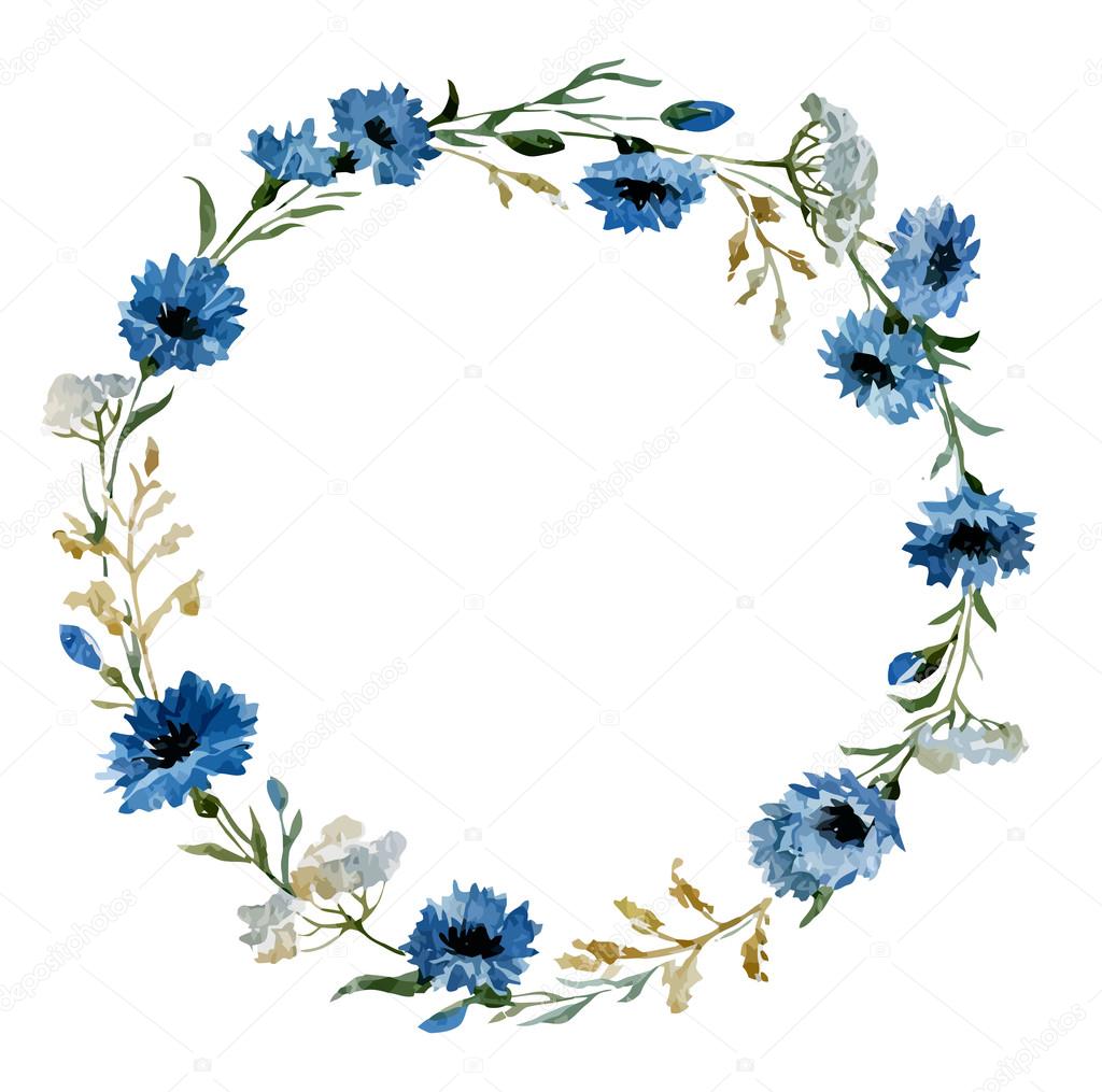blue flowers on white