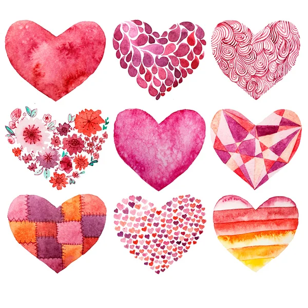 Valentines jour aquarelle coeur vacances amour objet — Photo