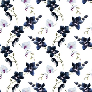 Suluboya orkide desen