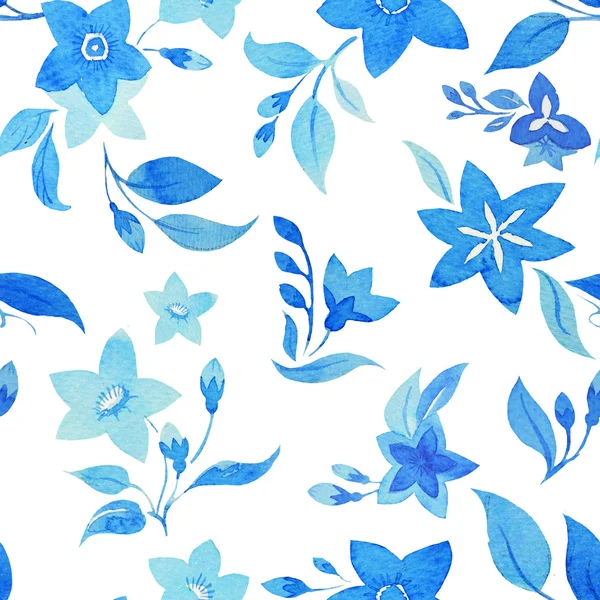 Vintage blue  flowers  pattern — Stock Photo, Image