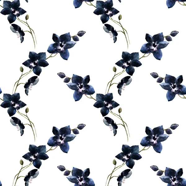 Watercolor  orchid pattern — Stock Photo, Image