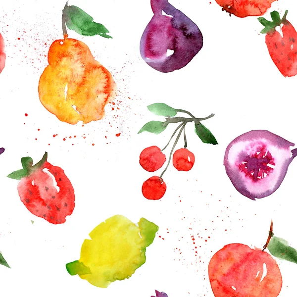 Akvarell gyümölcs háttér — Stock Fotó