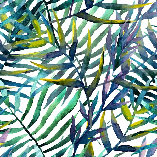 Aquarelle motif de feuilles exotiques — Image vectorielle