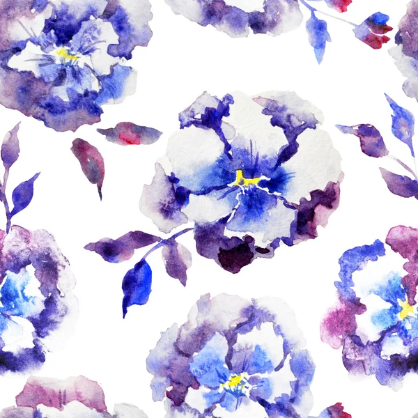 Watercolor pansies  pattern — Stock Photo, Image
