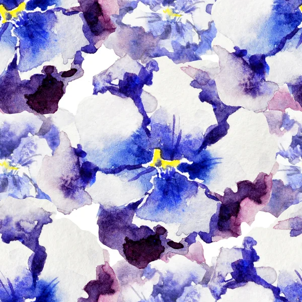 Watercolor pansies  pattern — Stock Photo, Image