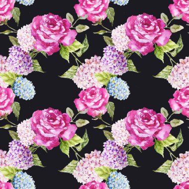 Suluboya gül pıtırtı duvar kağıdı için