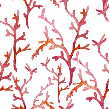 Ocean watercolor coral pattern clipart