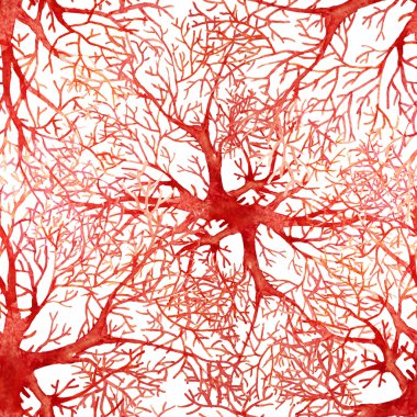 Okyanus suluboya mercan desen