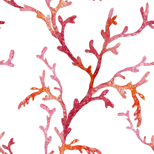 stock image Ocean watercolor coral pattern