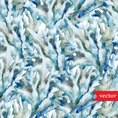Watercolor corals set and ocean  sponge clipart