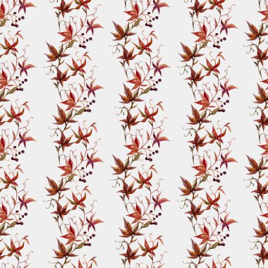 Suluboya üzüm çiçek deseni