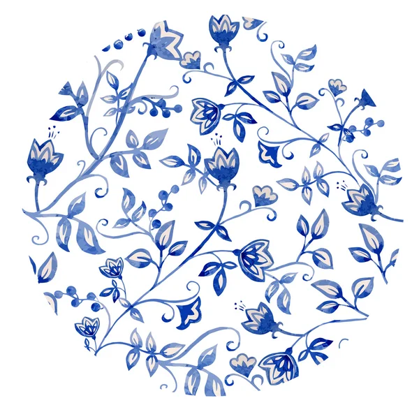 Acuarela redonda elemento flor — Archivo Imágenes Vectoriales