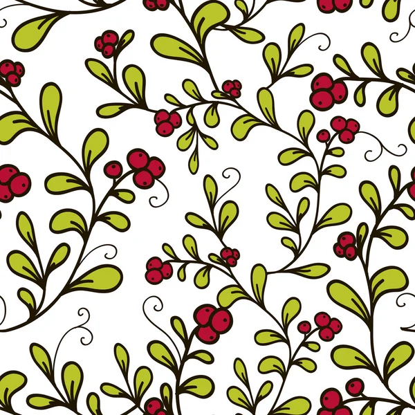Cranberries pattern background — Stock Vector