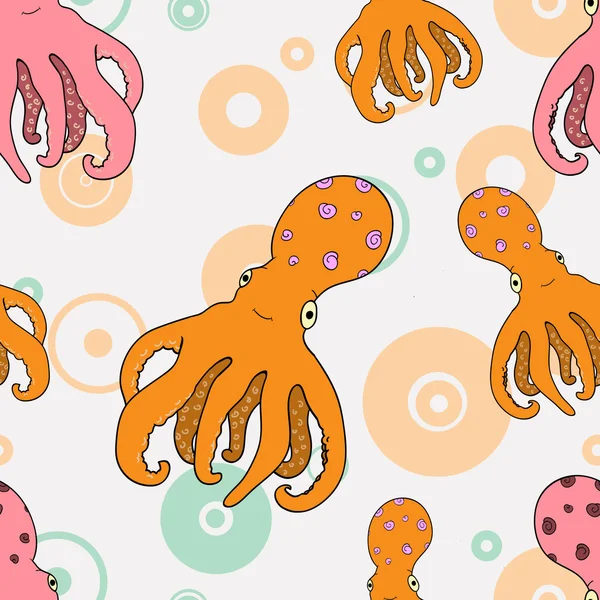 Funny octopus pattern — Stock Vector