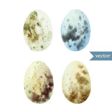 Küme suluboya Paskalya yortusu yumurta