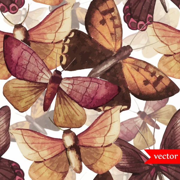 Aquarell Schmetterlingsmuster — Stockvektor