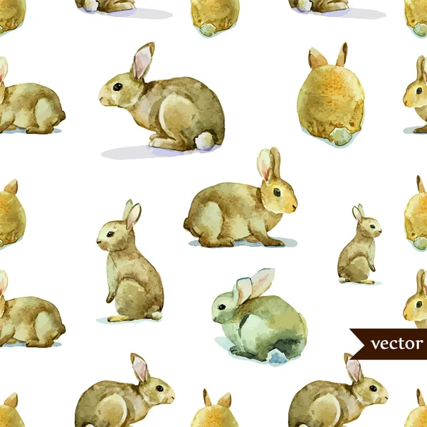 Modèle aquarelle de lapins ou lièvres — Image vectorielle