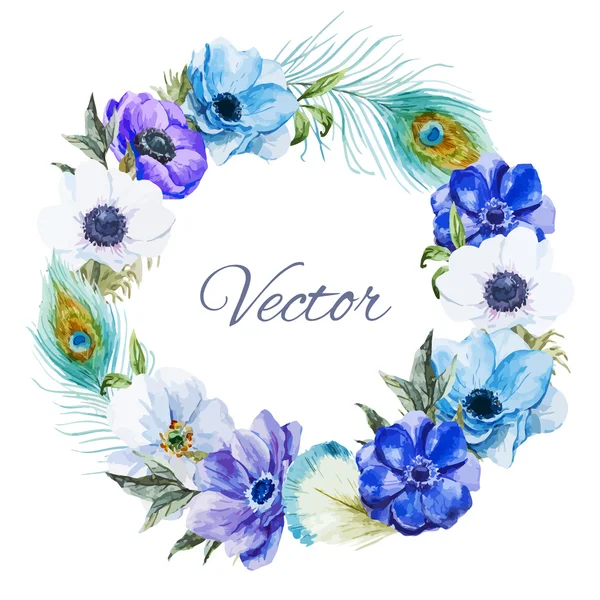 Nice Anemones wearth — Stock Vector