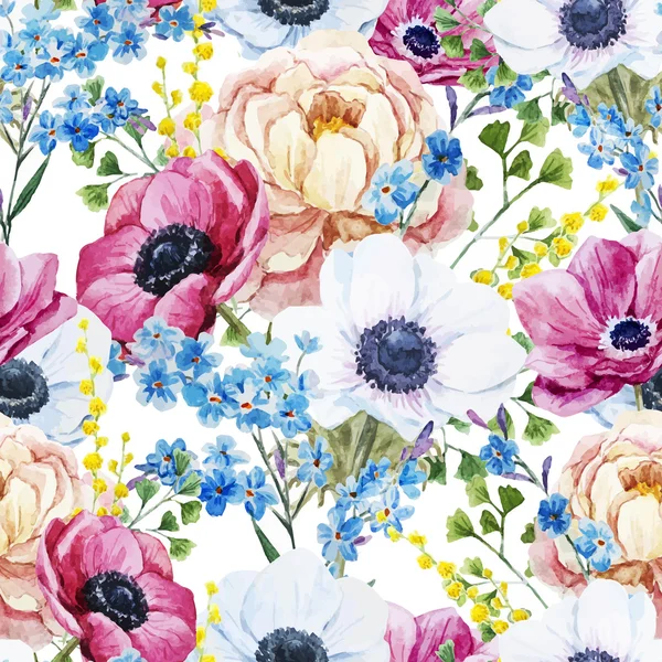 Anemones pattern — Stock Illustration Anemones pattern Royalty Free Stock Vectors