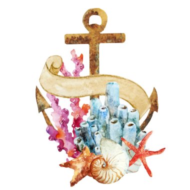 Anchor with corals