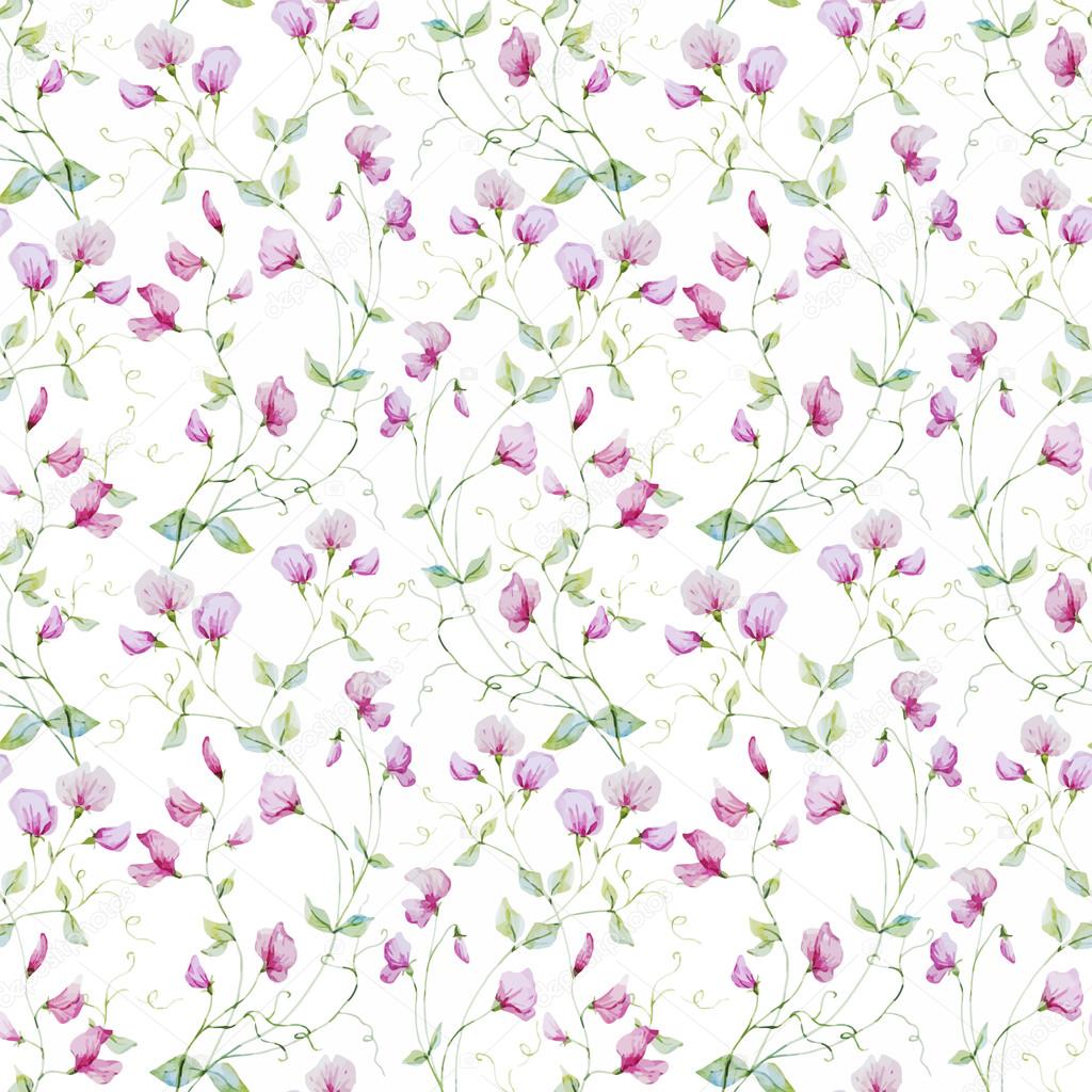 Watercolor flowers pattern