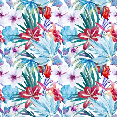 Lily bir hibiscus çiçek deseni