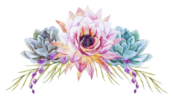 Aquarelle fleurs tropicales — Image vectorielle
