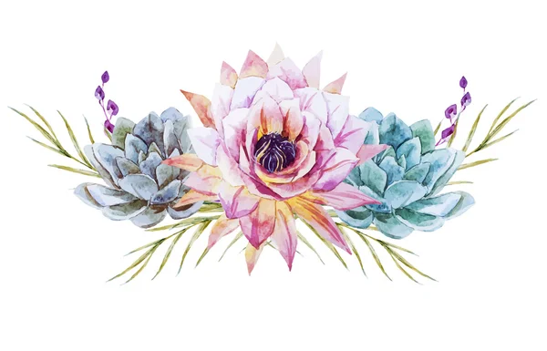 Aquarelle fleurs tropicales — Image vectorielle