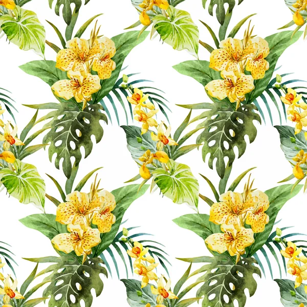 Aquarelle motif de fleurs canna — Image vectorielle