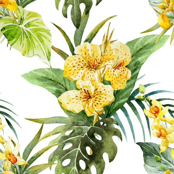 Aquarelle motif de fleurs canna — Image vectorielle