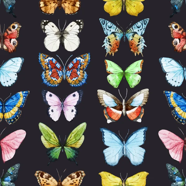Patrón de mariposa acuarela — Archivo Imágenes Vectoriales