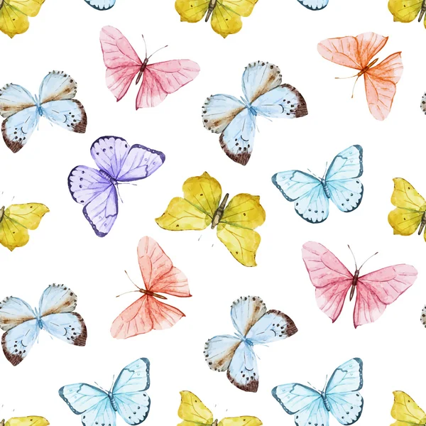 Watercolor butterfly pattern — Stock Vector