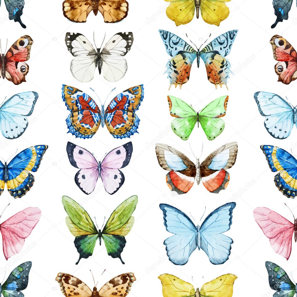 Watercolor butterfly pattern