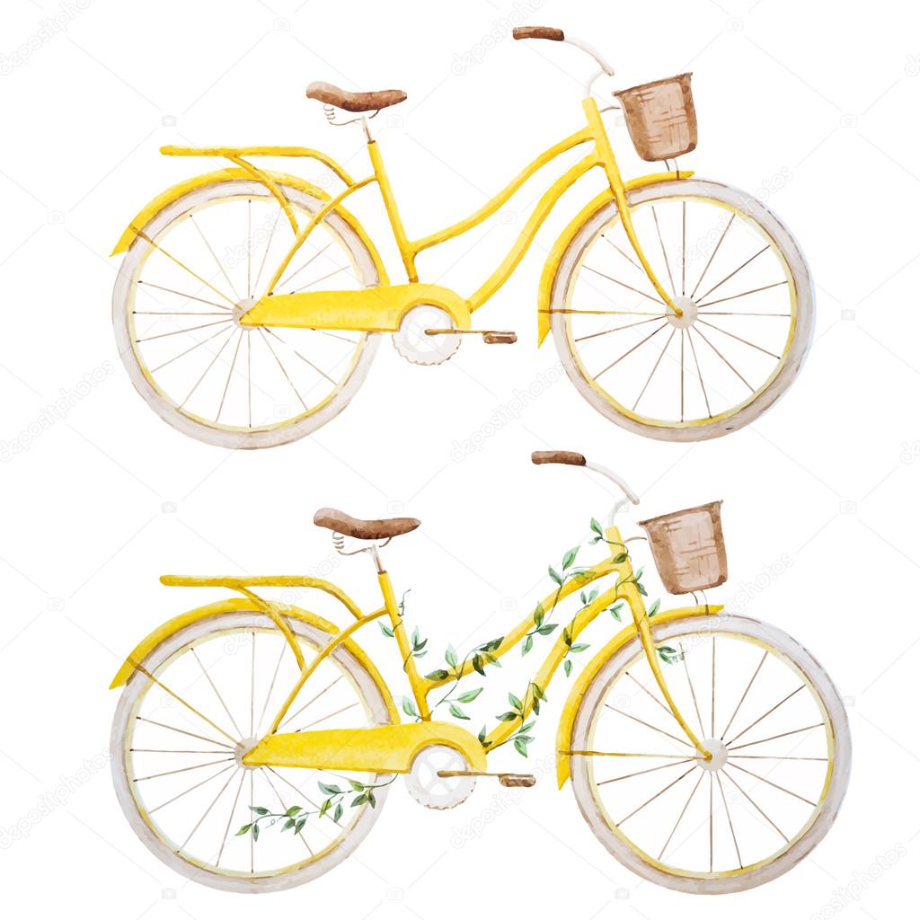 Watercolor bike bicycle