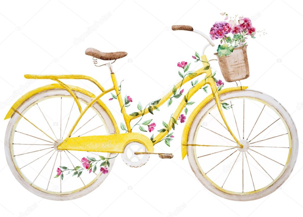 Watercolor bike bicycle