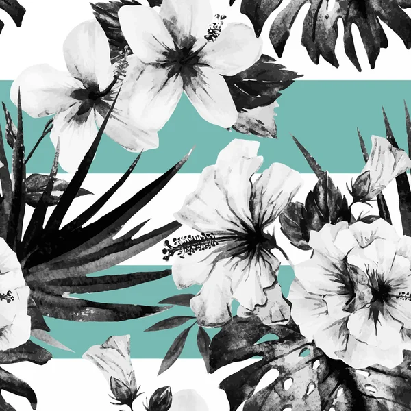 Watercolor hibiscus patterns