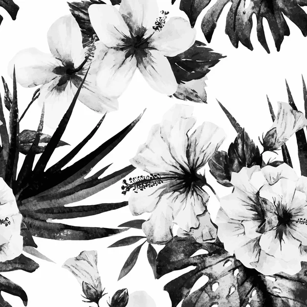 Modèles d'hibiscus aquarelle — Image vectorielle